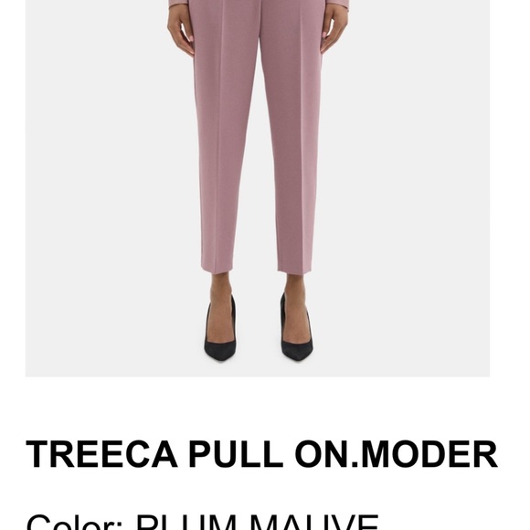 BRAND NEW Theory Cropped Slim Pull On Pants in Crepe - Picture 2 of 4